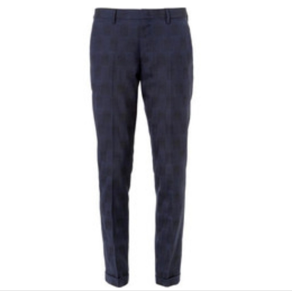 Paul Smith Men's Dark Black & Purple  Slim Fit Shadow Check Woven Trouser Sz 30